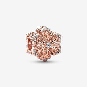 🐘🐘 14K Rose Gold Plated Sterling Silver Snowflake Charm
